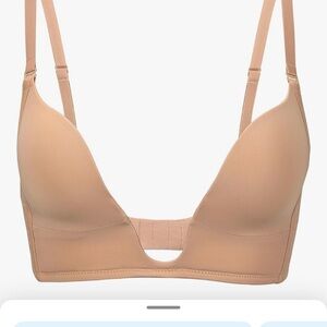 Nude deep plunge bra